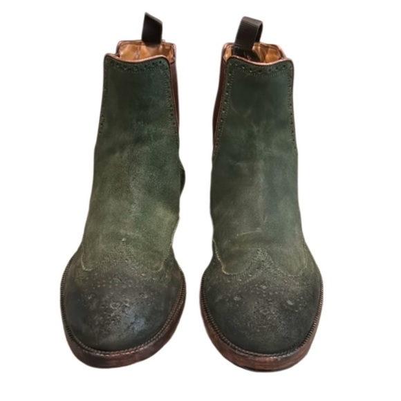 Authentic Jimmy Choo luxury designer men\'s army green suede leather boots sz 9.5 main image 15